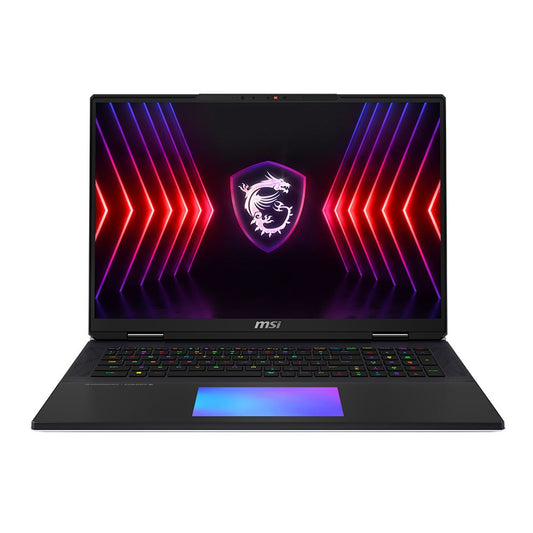 MSI Titan 18 HX A14VIG-088US 18" UHD+ 120Hz Mini LED Display Gaming Laptop Computer, Intel Core i9 14900HX 1.6GHz Processor; NVIDIA GeForce RTX 4090 16GB GDDR6; 64GB DDR5-5600 RAM; 4TB (2x2TB RAID 0) NVMe M.2 SSD; WiFi 7; Windows 11 Pro;