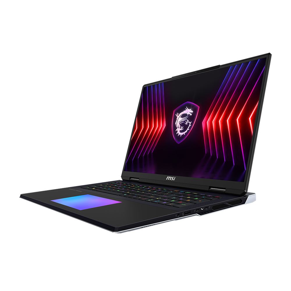MSI Titan 18 HX A14VIG-088US 18" UHD+ 120Hz Mini LED Display Gaming Laptop Computer, Intel Core i9 14900HX 1.6GHz Processor; NVIDIA GeForce RTX 4090 16GB GDDR6; 64GB DDR5-5600 RAM; 4TB (2x2TB RAID 0) NVMe M.2 SSD; WiFi 7; Windows 11 Pro;