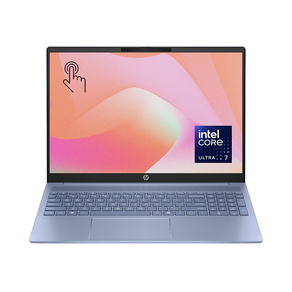 HP Pavilion 16" WUXGA IPS Touchscreen Laptop - Sky Blue Aluminum, Intel Core Ultra 7 155U 1.7GHz Processor; 16GB LPDDR5x-7467 Onboard RAM; 1TB M.2 SSD; Wi-Fi 6E, Windows 11, Backlit Keyboard