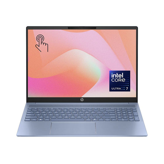 HP Pavilion 16" WUXGA IPS Touchscreen Laptop - Sky Blue Aluminum, Intel Core Ultra 7 155U 1.7GHz Processor; 16GB LPDDR5x-7467 Onboard RAM; 1TB M.2 SSD; Wi-Fi 6E, Windows 11, Backlit Keyboard