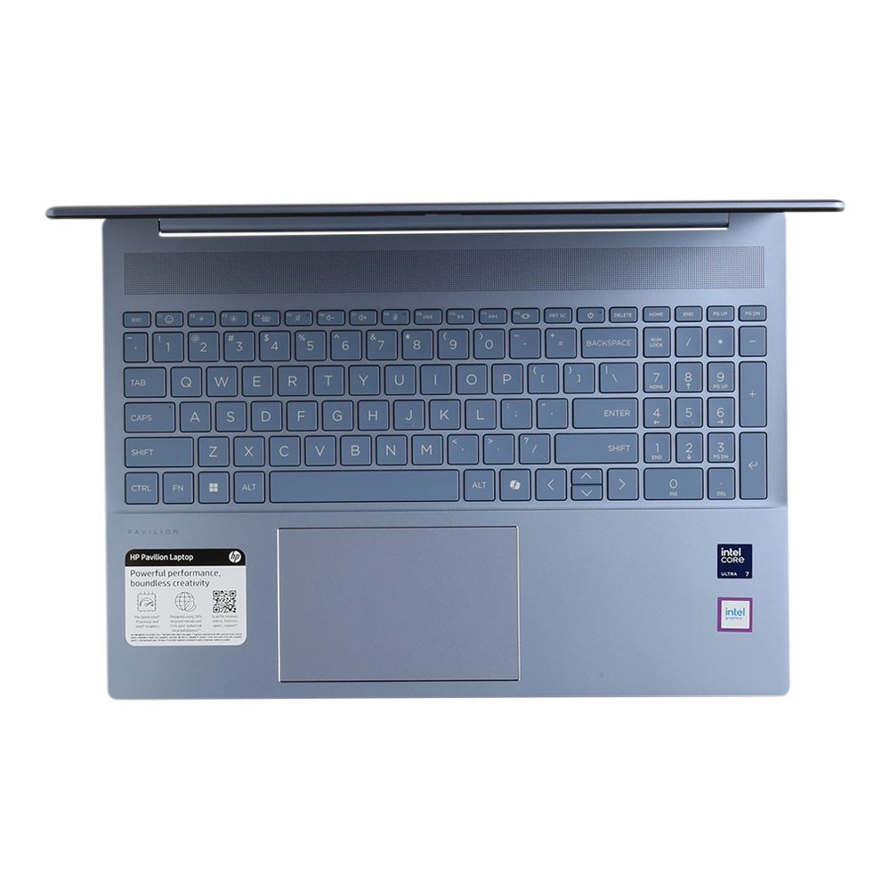 HP Pavilion 16" WUXGA IPS Touchscreen Laptop - Sky Blue Aluminum, Intel Core Ultra 7 155U 1.7GHz Processor; 16GB LPDDR5x-7467 Onboard RAM; 1TB M.2 SSD; Wi-Fi 6E, Windows 11, Backlit Keyboard