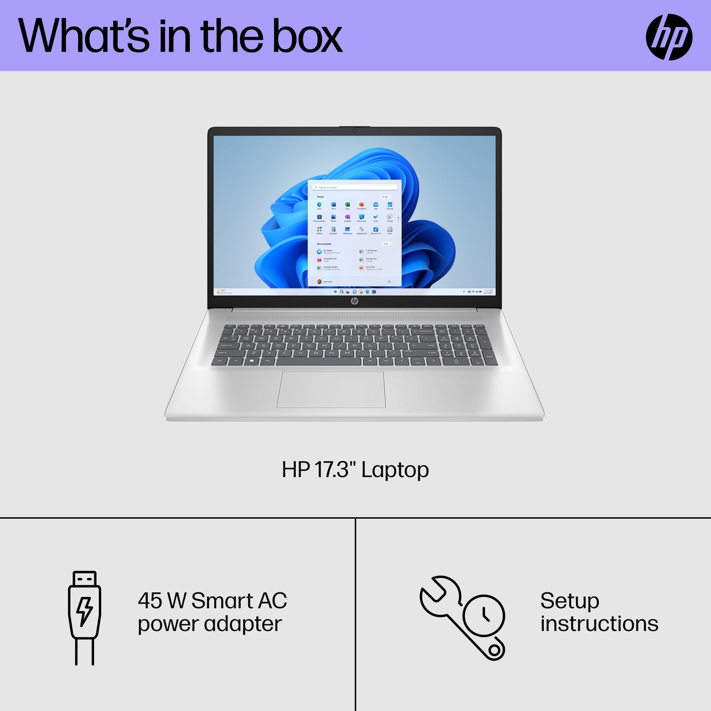 HP 17.3" IPS Anti-Glare FHD (1920 x 1080), Laptop - Intel Core 5 Processor 120U (10-Core) 5.0GHz Max Turbo - Windows 11, Wi-Fi 6 (2 x 2), Backlit Keyboard, 512GB M.2 SSD, 16GB RAM