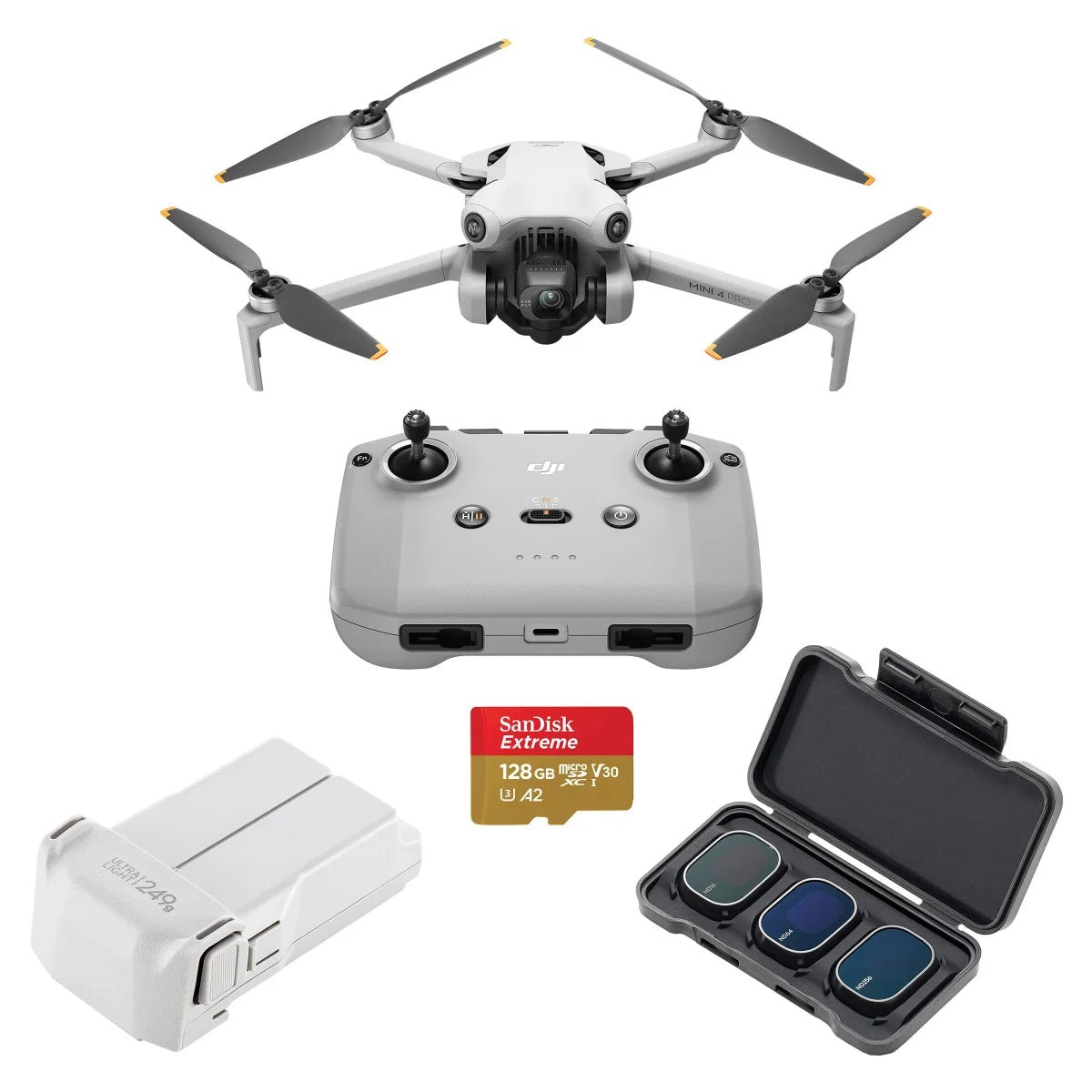 DJI Mini 4 Pro Drone with RC-N2 Controller, 4K/60fps HDR Video; Smart Return to Home, Bundle