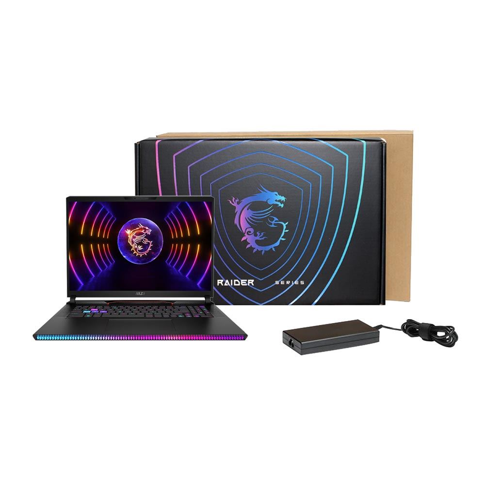 MSI Raider GE78HX 13VI-086US 17" QHD+ IPS 240Hz Display Gaming Laptop, Intel Core i9 13th Gen 13950HX 1.6GHz Processor; NVIDIA GeForce RTX 4090 16GB GDDR6; 64GB DDR5-5200 RAM; 2TB  NVMe M.2 SSD; Windows 11 Pro,