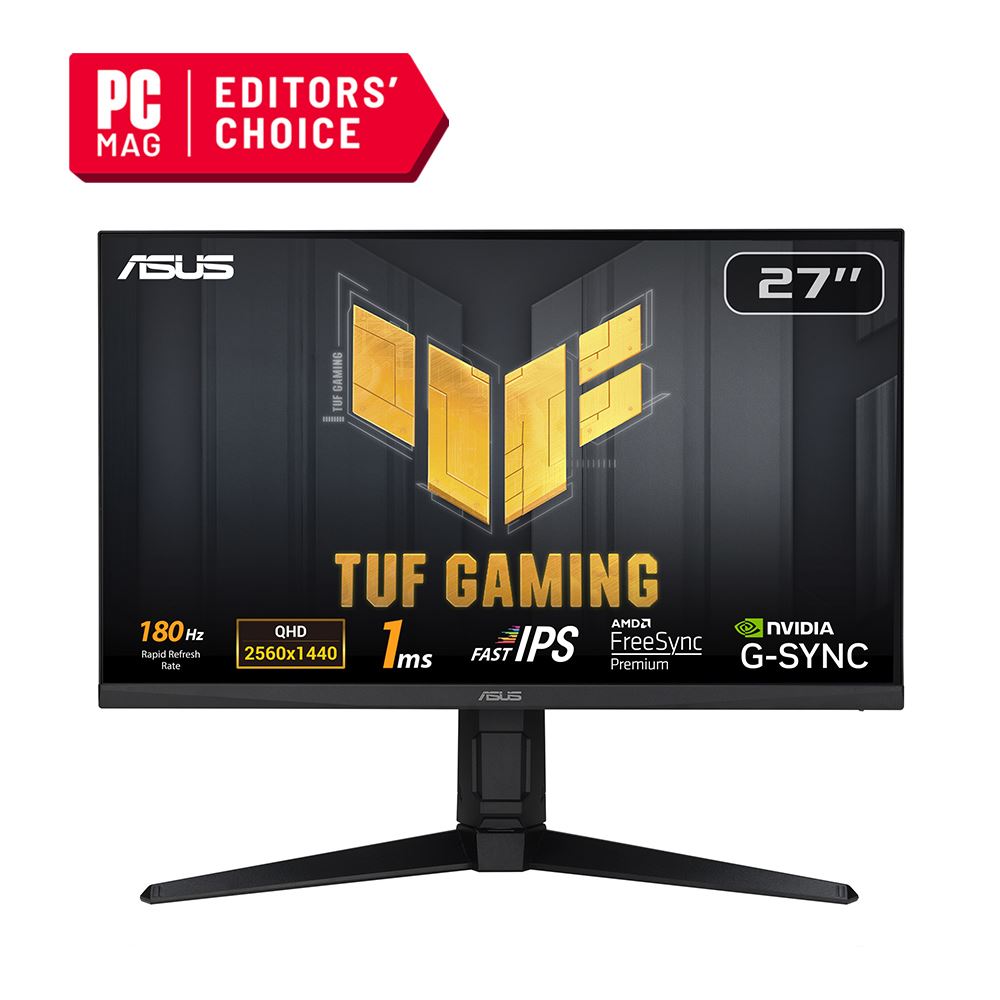 ASUS TUF VG27AQL3A 27" 2K WQHD (2560 x 1440) 180Hz Gaming Monitor AMD FreeSync Premium / NVIDIA G-Sync Compatible; HDR; HDMI Displayport; Extreme Low Motion Blur