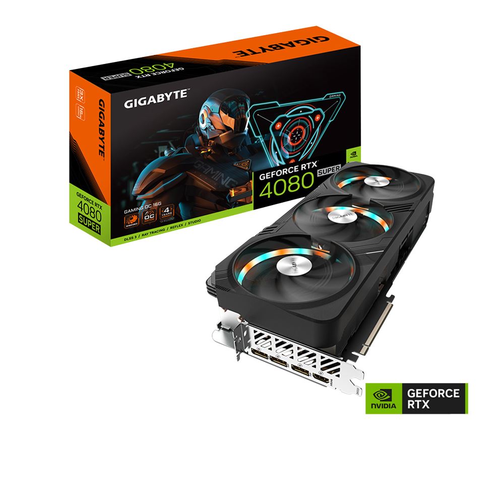 Gigabyte NVIDIA GeForce RTX 4080 Super Gaming RGB Overclocked Triple Fan 16GB GDDR6X PCIe 4.0 Graphics Card GV-N408SGAMING