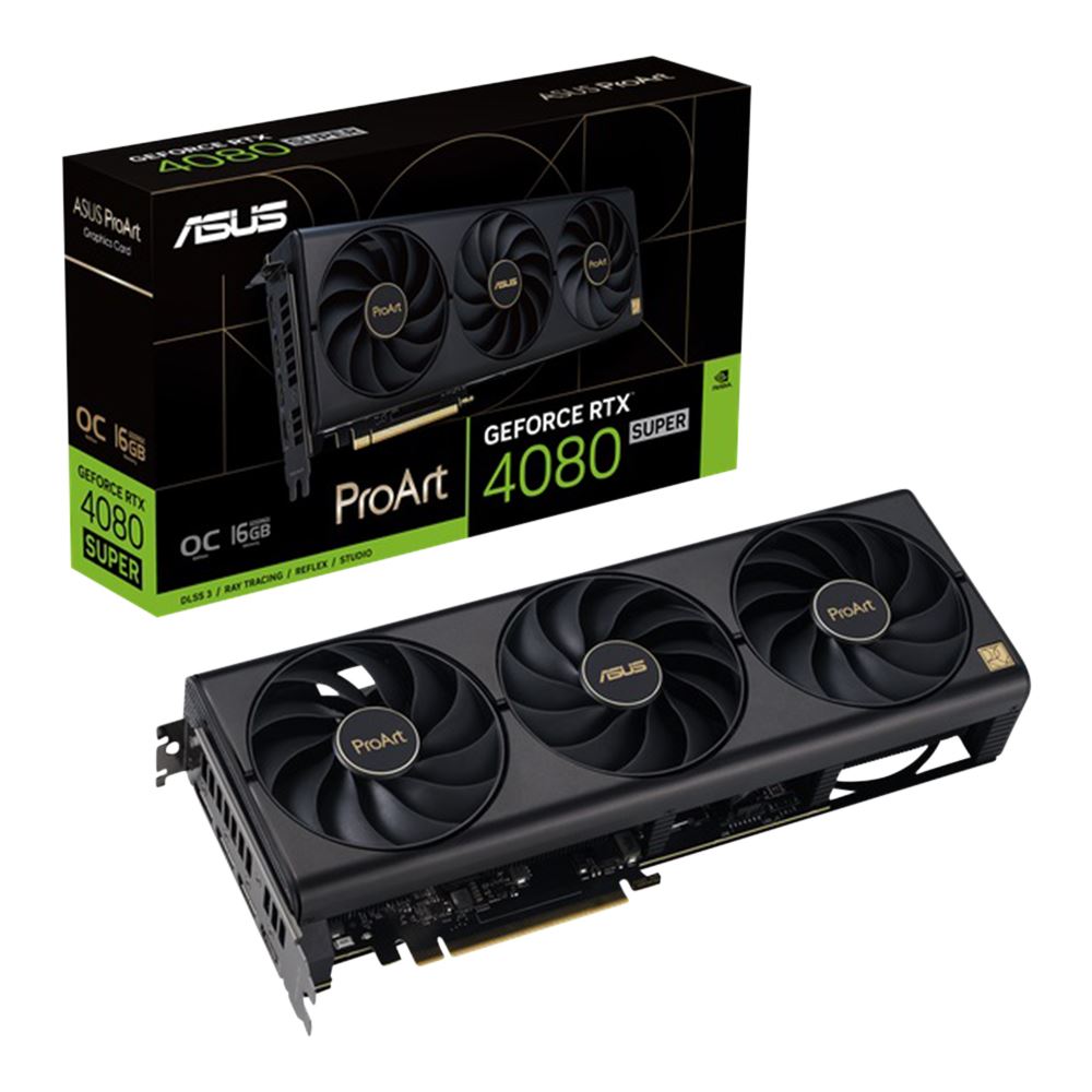 ASUS NVIDIA GeForce RTX 4080 Super ProArt Overclocked Triple Fan 16GB GDDR6X PCIe 4.0 Graphics Card