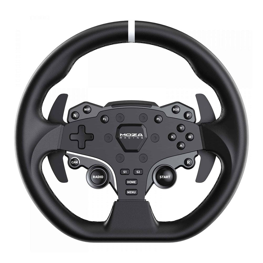 MOZA R5 All-in-One PC Gaming Racing Simulator 3PCS Bundle: 5.5Nm Direct Drive Wheel Base, 11-inch Racing Wheel, Anti-Slip Pedals and a Desk Clamp, Cloud-based App Control